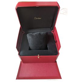 Scatola per orologi e gioielli Cartier e busta di carta Rosso
