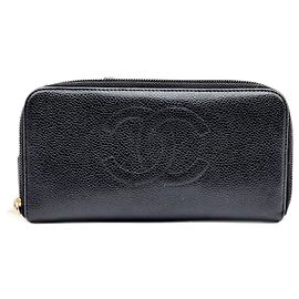 Chanel Caviar Long Wallet Black