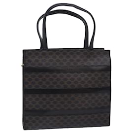 Céline-CELINE Macadam Canvas Hand Bag PVC Leather Black Auth 83930-Black