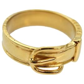 Hermès-HERMES Scarf Ring metal Gold Auth am6612-Golden