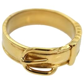 Hermès-HERMES Scarf Ring metal Gold Auth am6612-Golden