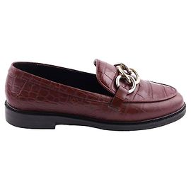 Claudie Pierlot Leather loafers Dark red