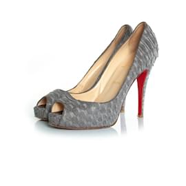 Christian Louboutin-Christian Louboutin, Very prive peep toe pump-Grey