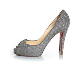 Christian Louboutin-Christian Louboutin, escarpin peep toe Very Prive-Gris