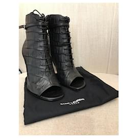 Saint Laurent-SAINT LAURENT Ankle boots T.EU 38.5 Leather-Black