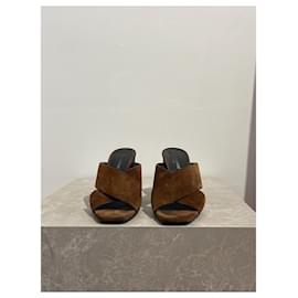 Saint Laurent-SAINT LAURENT Sandals T.EU 38 Suede-Camel