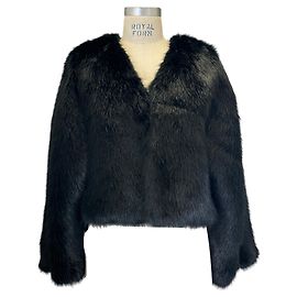 Schwarze Kunstfelljacke Alberta Ferretti 2022 Schwarz
