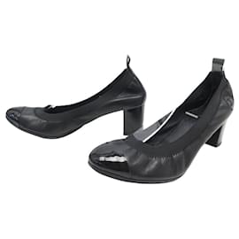 Chanel-CHANEL SHOES PUMPS G26643 BLACK LEATHER 39-Black