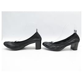 Chanel-CHANEL SHOES PUMPS G26643 BLACK LEATHER 39-Black