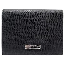 St Dupont-NINE ST DUPONT CONTRAST CARD HOLDERS 74106 BLACK GRAINED LEATHER-Black