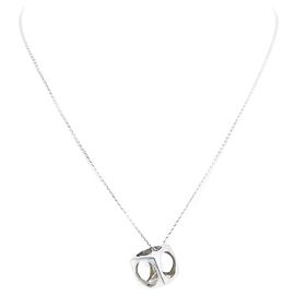 COLLANA DINH VAN PENDENTE LE PAVE ARGENTO 925 7.4GR 50-55 CM Argento