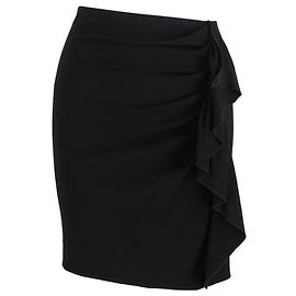 Joseph Side Ruffle Mini Skirt in Black Wool Black