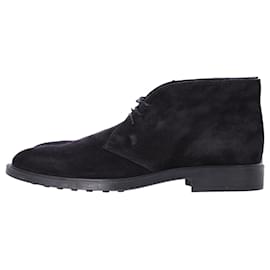 Tod's-Tod's Desert Boots in Black Suede-Black