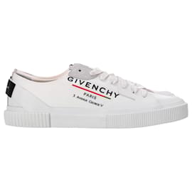 Givenchy-Givenchy Tennis Light Sneakers in White Coated Canvas-White