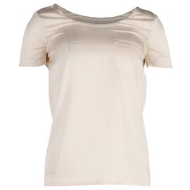 Camiseta Saint Laurent de seda crema Blanco Crudo