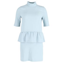 Robe Ganni Ruffled Clark en polyester bleu clair Bleu Bleu clair