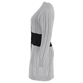 Alexander Mcqueen-Alexander McQueen Longline Cable-Knit Cardigan in Grey Wool-Grey
