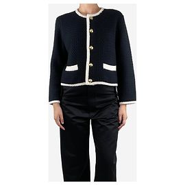 Nili Lotan Schwarze Perah cropped Wolljacke - Größe M Schwarz