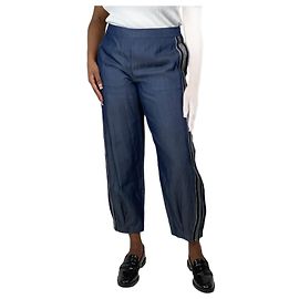 Amanda Wakeley Pantalones de cinta azul Melody - talla UK 14 Azul