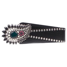 Isabel Marant Black studded leather belt Black