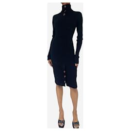 Fendi-Robe en cachemire noir à côtes - taille UK 6-Noir