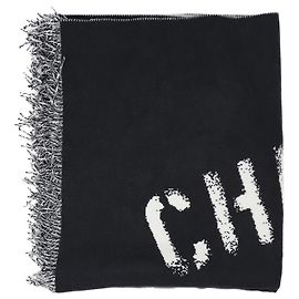 Christian Dior Sciarpa oversized con volantini grigia scura di marca Nero