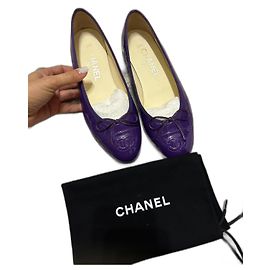 Bailarinas Chanel talla 36 Morado oscuro