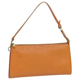 Louis Vuitton-LOUIS VUITTON Epi Pochette Accessoires Pouch Orange Mandarin M5294H Auth 82026-Orange,Grey