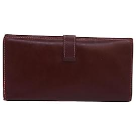 Hermès-HERMES Portefeuille en cuir marron Auth bs16487-Marron