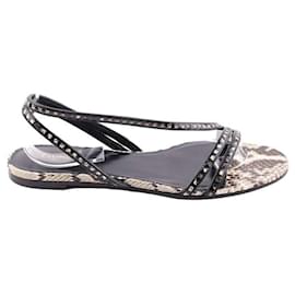 Céline-Leather sandals-Black