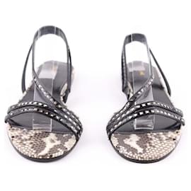 Céline-Leather sandals-Black