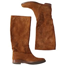 Stivali in suede cammello Sergio Rossi Cammello