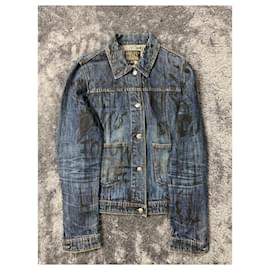Autre Marque-Walter Van Beirendonck W&LT "Kiss The Future" Denim Jacket from Spring Summer 98 "A fetish for beauty" collection.-Blue