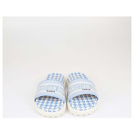 Christian Dior Dior Dway Slides brodés en bleu Bleu