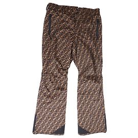 FENDI Pantalones T.FR 52 Algodón Castaño