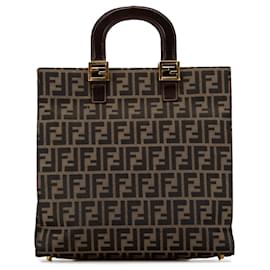 Fendi-Sac fourre-tout en toile Zucca Fendi marron-Marron