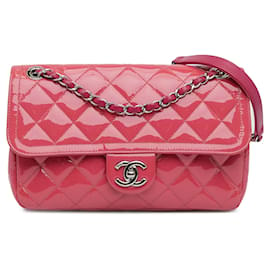 Chanel-Sac à bandoulière Pink Chanel Medium Patent Coco Shine Flap-Rose