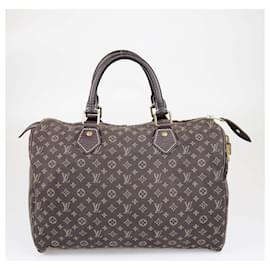 Louis Vuitton-Louis Vuitton Ébène Mini Lin Monogram Speedy 30-Autre