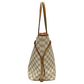 Louis Vuitton-Sac tote Neverfull MM Damier Azur Louis Vuitton blanc-Blanc