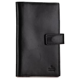 Gucci-Couverture d'agenda en cuir noir Gucci-Noir