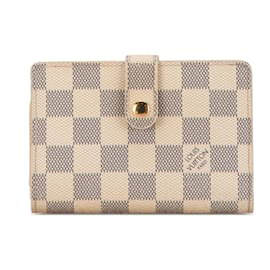 Louis Vuitton-Portefeuille français Louis Vuitton Damier Azur blanc-Blanc