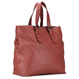 Bottega Veneta-Sac à main en cuir tressé Intrecciato de Bottega Veneta rouge-Rouge