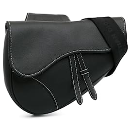 Dior-Sac à bandoulière en cuir noir Dior Saddle-Noir