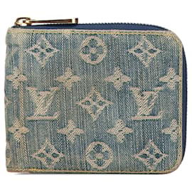 Louis Vuitton-Portefeuille Zippy en denim monogramme bleu Louis Vuitton-Bleu