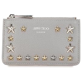 Jimmy Choo-Porte-monnaie et porte-clés Nancy à étoiles en gris Jimmy Choo-Autre