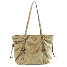 Prada-Tan Prada Canapa Logo Tessuto Tote-Camel