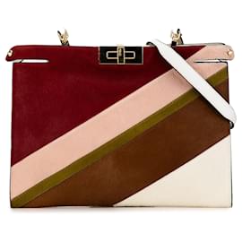 Fendi-White Fendi Pony Hair and Leather Peekaboo Clutch Crossbody-White