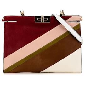 Fendi-White Fendi Pony Hair and Leather Peekaboo Clutch Crossbody-White