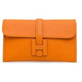 Hermès-Pochette Jige Duo en Swift orange Hermès-Orange