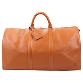 Louis Vuitton-Sac de voyage Keepall 50 en cuir Epi Louis Vuitton en marron M42968-Marron